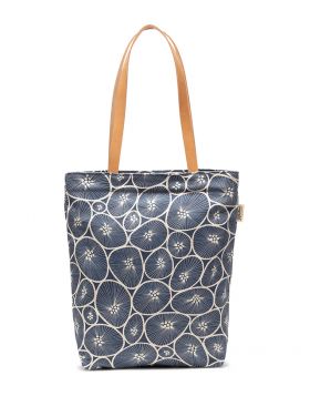 Tote bag with leather handles